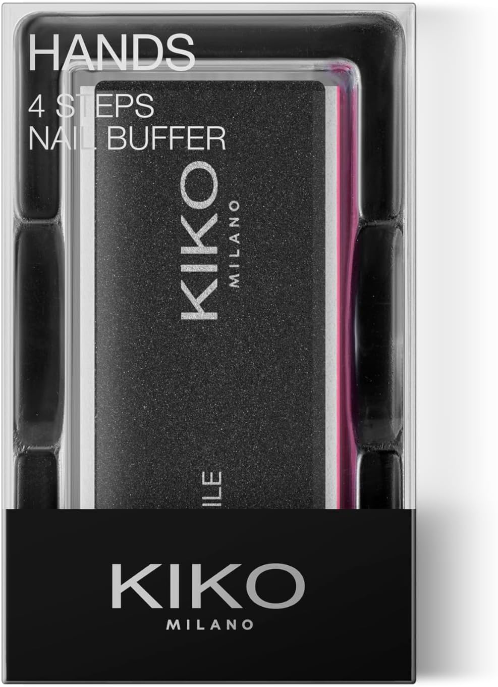 KIKO Milano 4 Steps Nail Buffer, Polissoir 4-En-1 Pour Modeler, Limer, Lisser Et Faire Briller Les Ongles