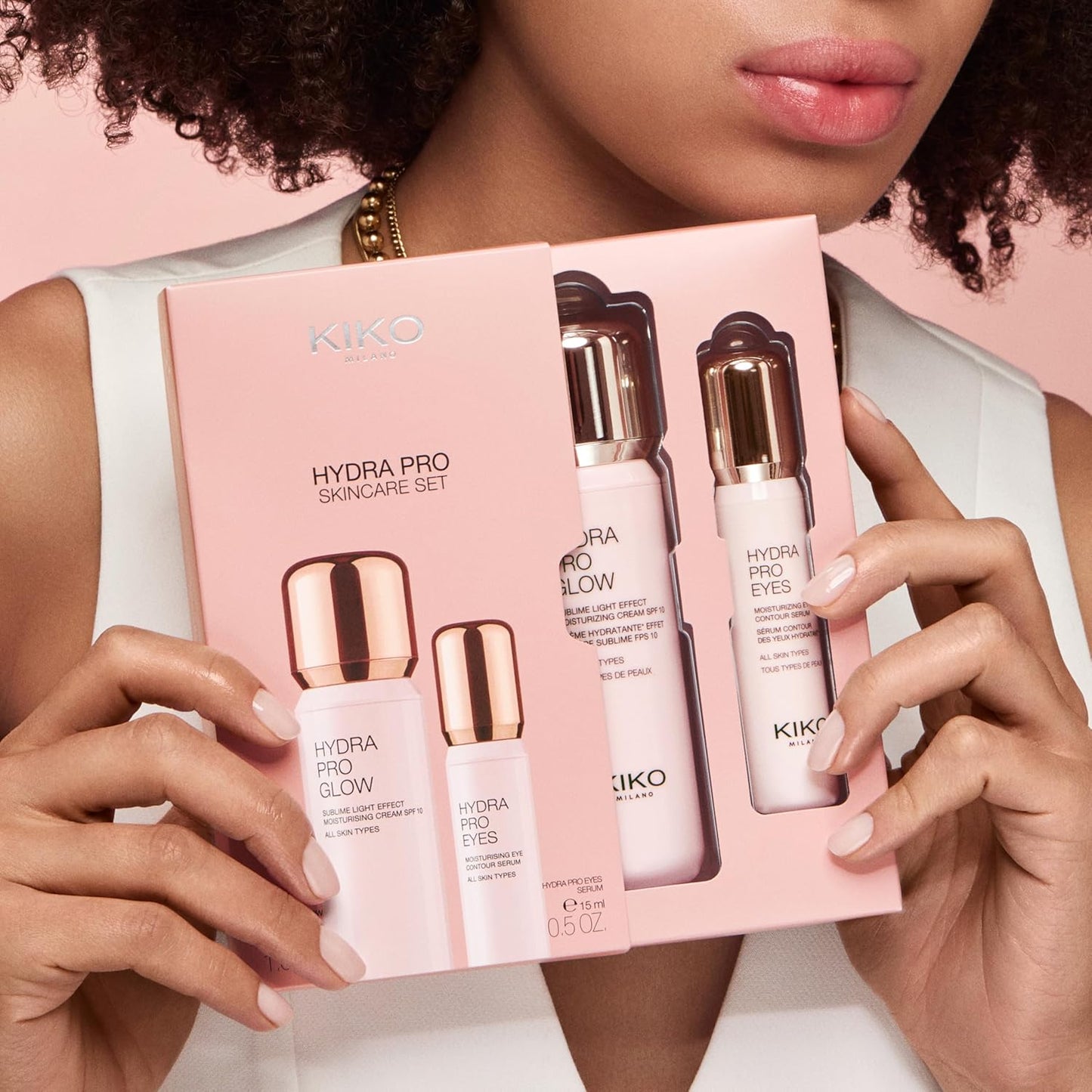 KIKO Milano Hydra Pro Skincare set, Kit De Soin : Crème Hydratante Pour Le Visage Spf 10 Et Sérum Contour Des Yeux