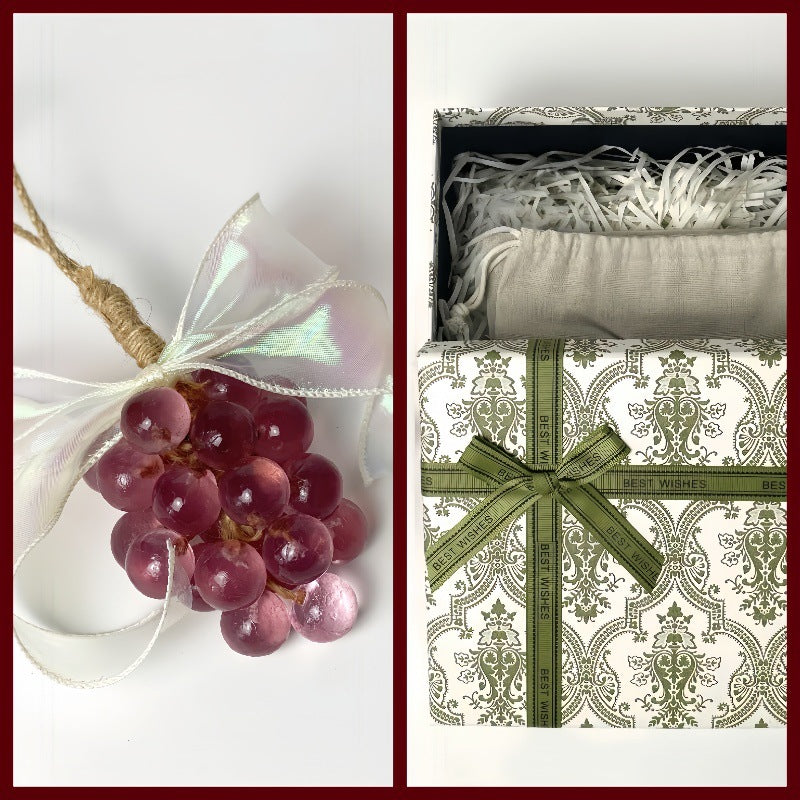 Coffret cadeau de savon transparent en cristal au raisin, savon artisanal parfumé aux grappes de raisin, décoration suspendue pour l'aromathérapie, savon pour les mains, cadeau idéal