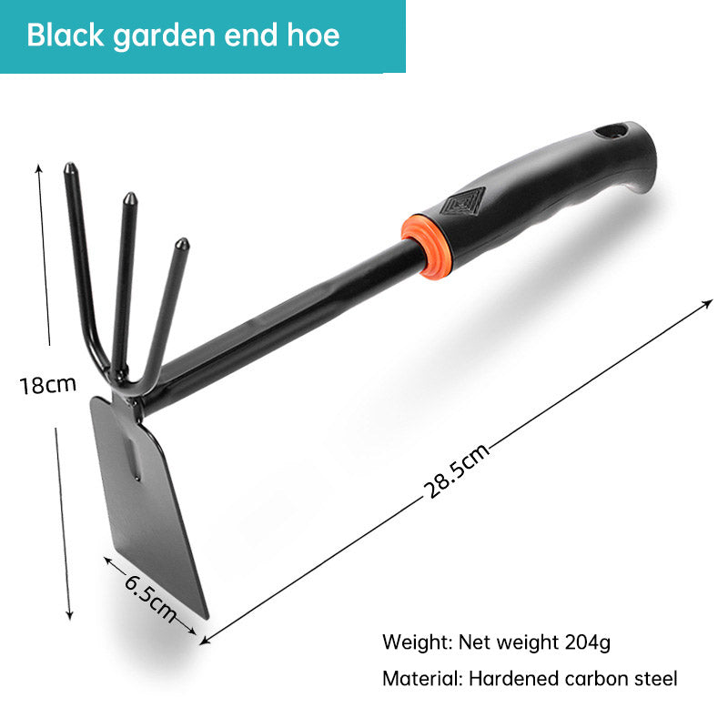 Outils de jardin, manche en plastique noir, vaporisateur, houe à deux têtes, râteau à cinq dents, pelle, pelle à fleurs d'extérieur