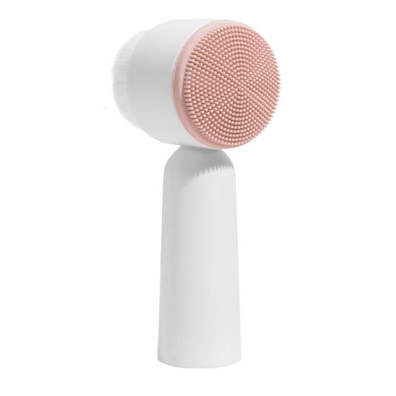 VIRTUAL INSTITUT™ - Brosse nettoyante visage portable double face en silicone, poils doux, brosse de massage et de lavage du visage, outil de soin de la peau pour éliminer les points noirs, référence 20#42