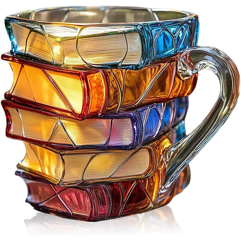 THEMEASHOP™ MAISON-  tasse à café unique en forme de livre empilable, peinte en 3D