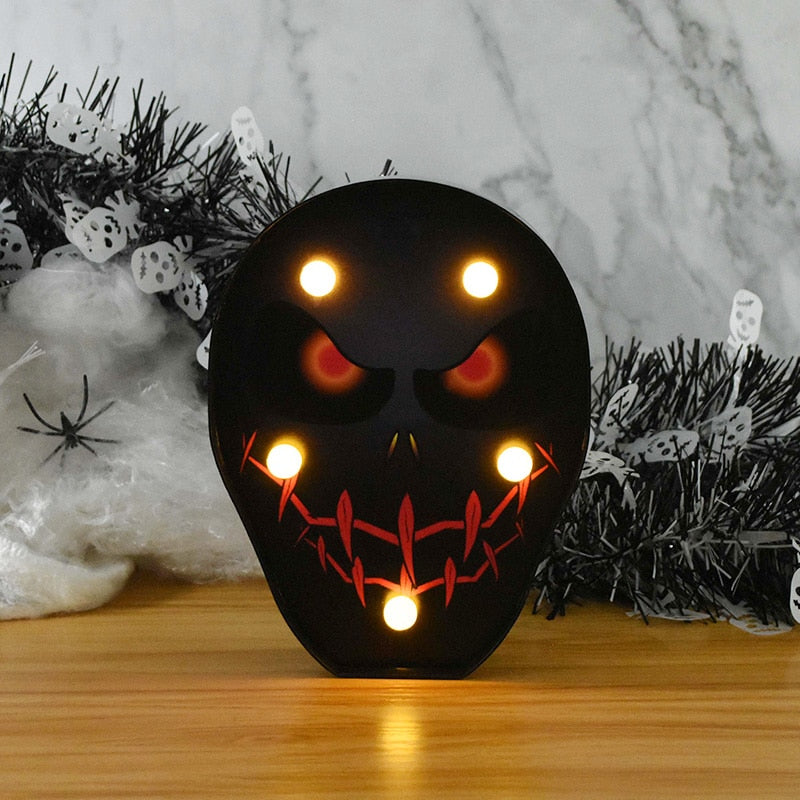 THEMEASHOP™- Halloween LED Lights Horror Pumpkin Ghost Bat Spider Night Lights Ornament Halloween Party Props Home Bar Table Lamp Decorations