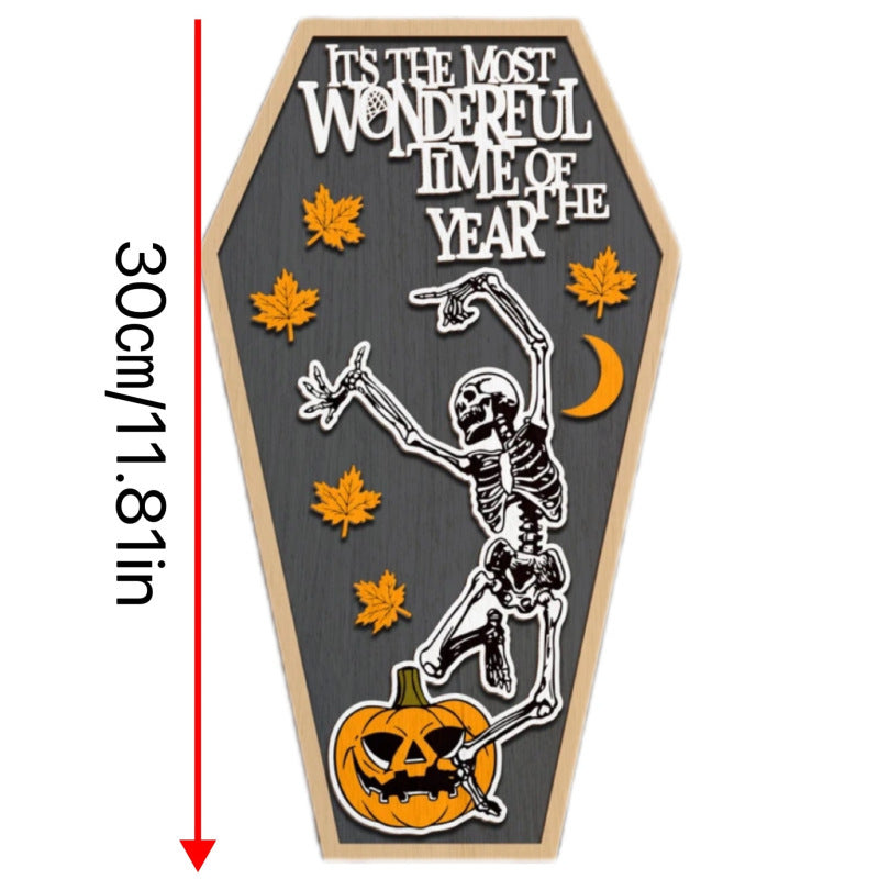 THEMEASHOP™- Halloween Skull Haunted House Cute Handmade Decoration Desktop Ghost Wooden Halloween Party Decor