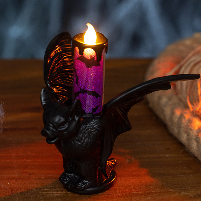 THEMEASHOP™-  Halloween Decorative Candle Night Light, Halloween Decoration Prop, Candle Holder Ornament, LED Electronic Candle, Party Prop