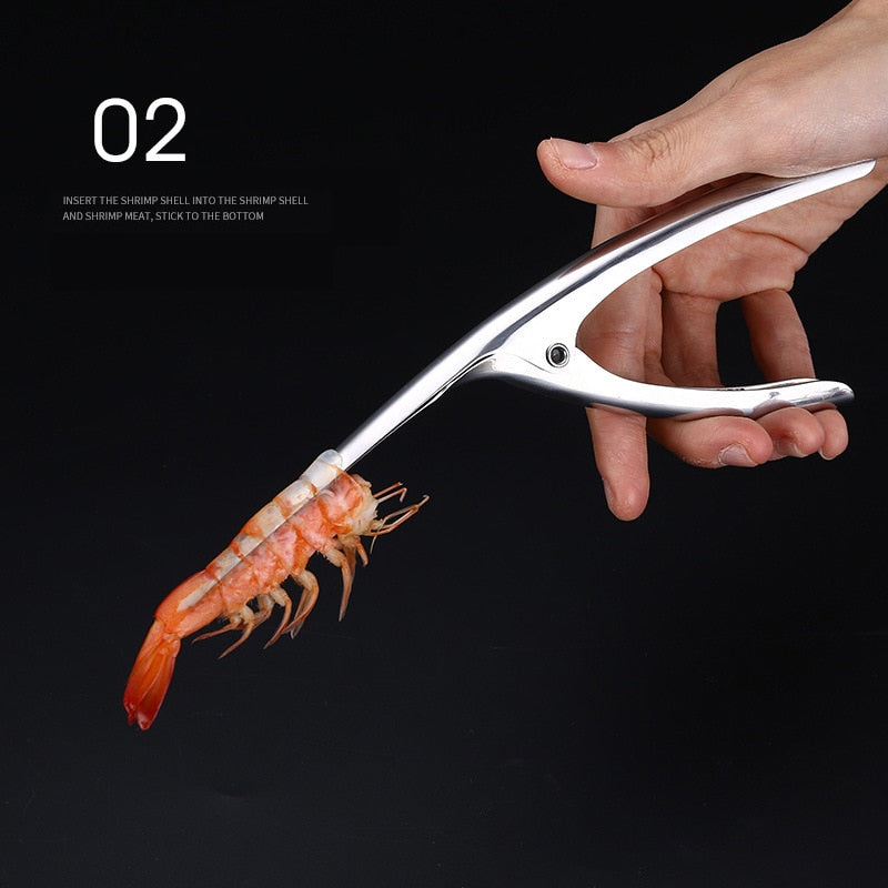 THEMEASHOP™ MAISON - Éplucheur de crevettes, appareil de cuisine portable en acier inoxydable, déveineur de crevettes, outil pratique pour homards et couteaux de pêche