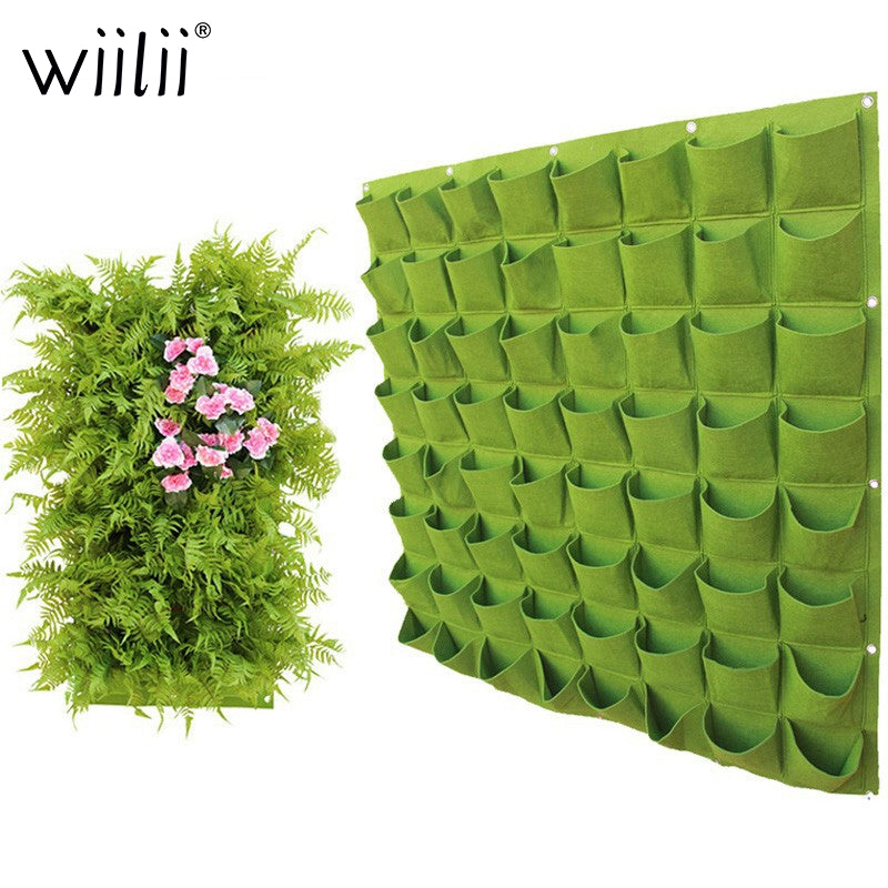 THEMEASHOP™ EXTÉRIEUR- Sacs de plantation muraux 4/9/18/49/72 poches, jardinière verte pour potager vertical, sac de culture pour légumes, fournitures pour la maison