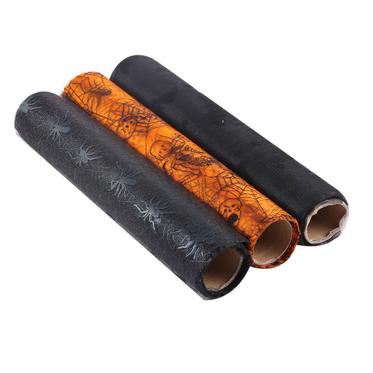 THEMEASHOP™- Halloween Bat Spider Web Yarn Roll Meal Mat Ghost Festival Party Table Decoration Mesh Tablecloth Table Banner
