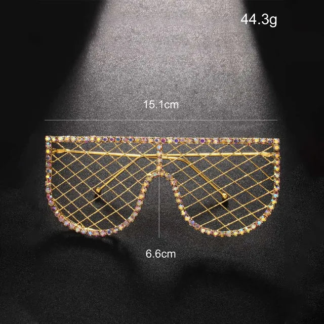 THEMEASHOP™  FEMME- Envoyer vers la boutiqueLunettes à franges tendance, monture sans verres ornée de strass, accessoire de mode pour femme.
