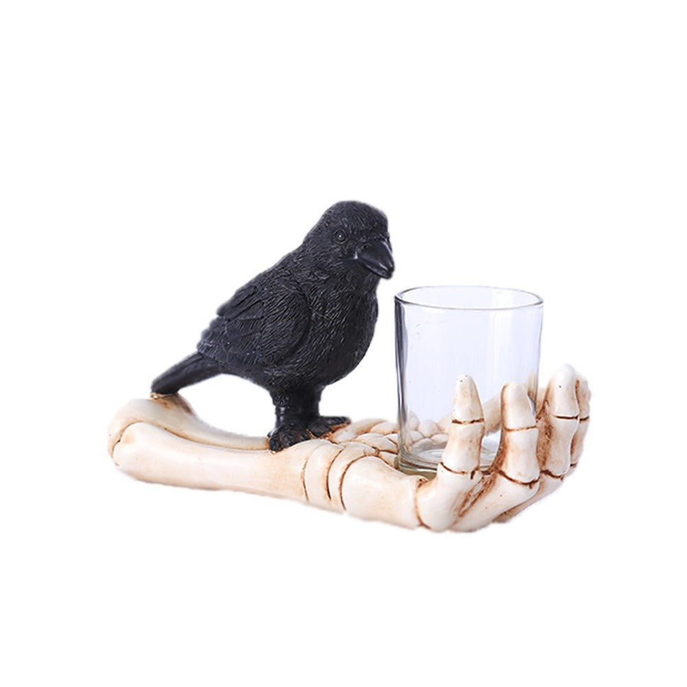 THEMEASHOP™- Ghost hands holding crows to drink water resin candle cup ornament