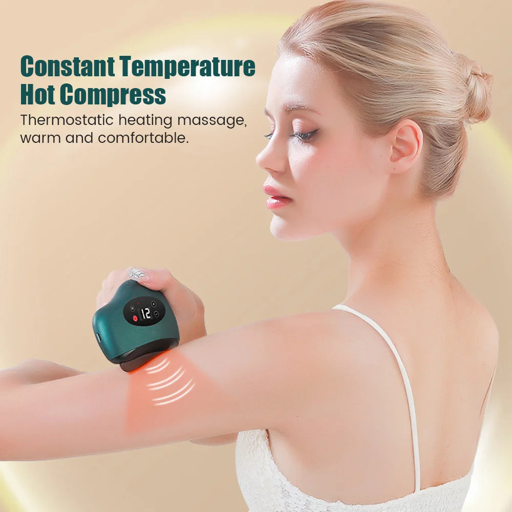 VIRTUAL INSTITUT™ - Appareil de massage électrique Guasha avec compresse chaude, masseur oculaire à pierre chauffante, vibrations, grattage, lifting de la peau du cou et du visage, outil anti-rides