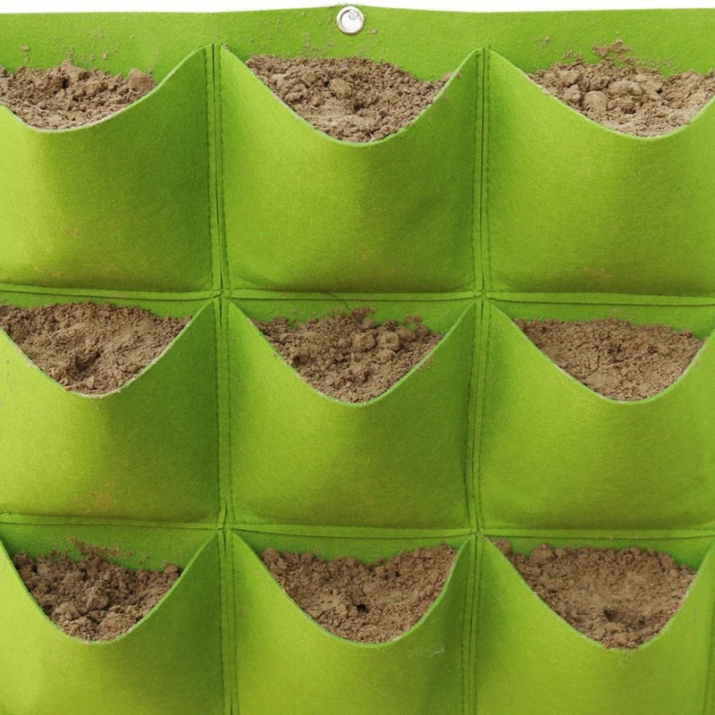 THEMEASHOP™ EXTÉRIEUR- Sacs de plantation muraux 4/9/18/49/72 poches, jardinière verte pour potager vertical, sac de culture pour légumes, fournitures pour la maison