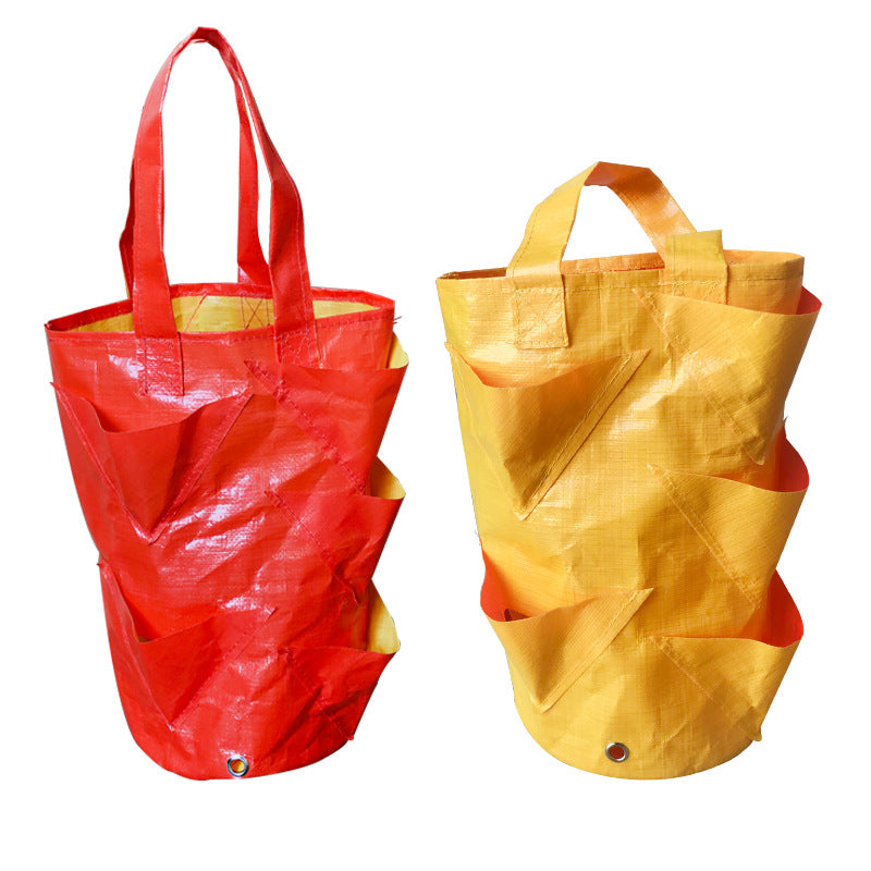 THEMEASHOP™ EXTÉRIEUR-  Sac de plantation suspendu pour fraises de 3 gallons, en polyéthylène, pour jardinage aérien.