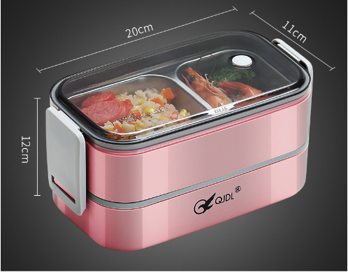 THEMEASHOP™ MAISON- Boîte à lunch isotherme portable à double paroi en acier inoxydable 304, compatible micro-ondes