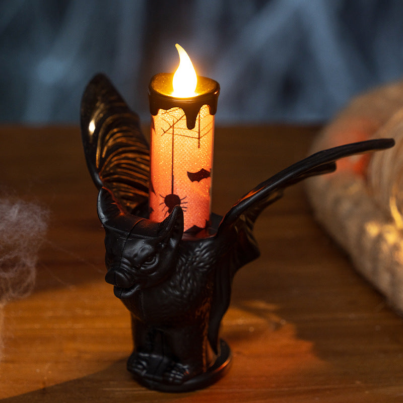 THEMEASHOP™-  Halloween Decorative Candle Night Light, Halloween Decoration Prop, Candle Holder Ornament, LED Electronic Candle, Party Prop