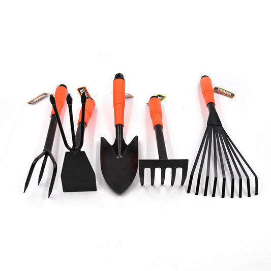 Ensemble de jardinage Finder de cinq pièces comprenant une pelle à fleurs, une houe et un ensemble d'outils de plantation