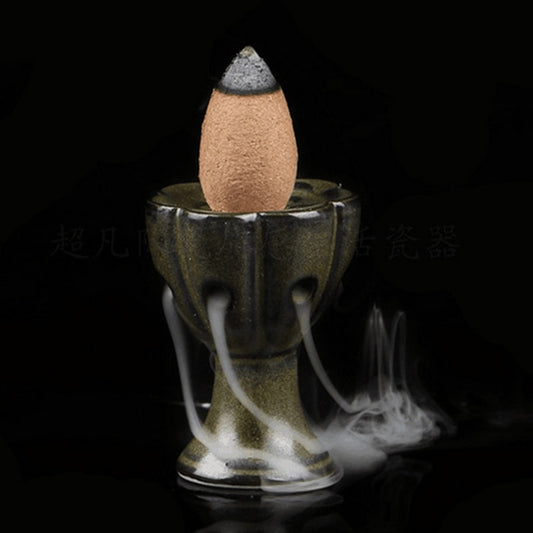 THEMEASHOP™- Mini Lotus Incense Burner Holder Sandalwood Backflow Censer Home Deco Office Decoration