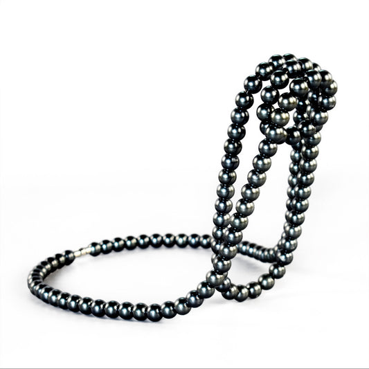 THEMEASHOP™ MAISON-  Porte-bouteilles en métal orné d'un collier de perles, support de bouteille de vin flottant et magique, présentoir décoratif pour bureau.