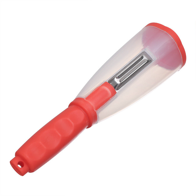 ESTHEMEA HOME- Éplucheur avec poignée, tube de rangement pour éplucher pommes, carottes, concombres, couteau à éplucher multifonctionnel en acier inoxydable
