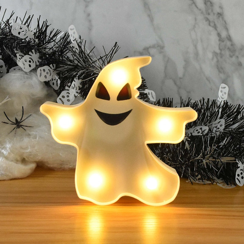THEMEASHOP™- Halloween LED Lights Horror Pumpkin Ghost Bat Spider Night Lights Ornament Halloween Party Props Home Bar Table Lamp Decorations