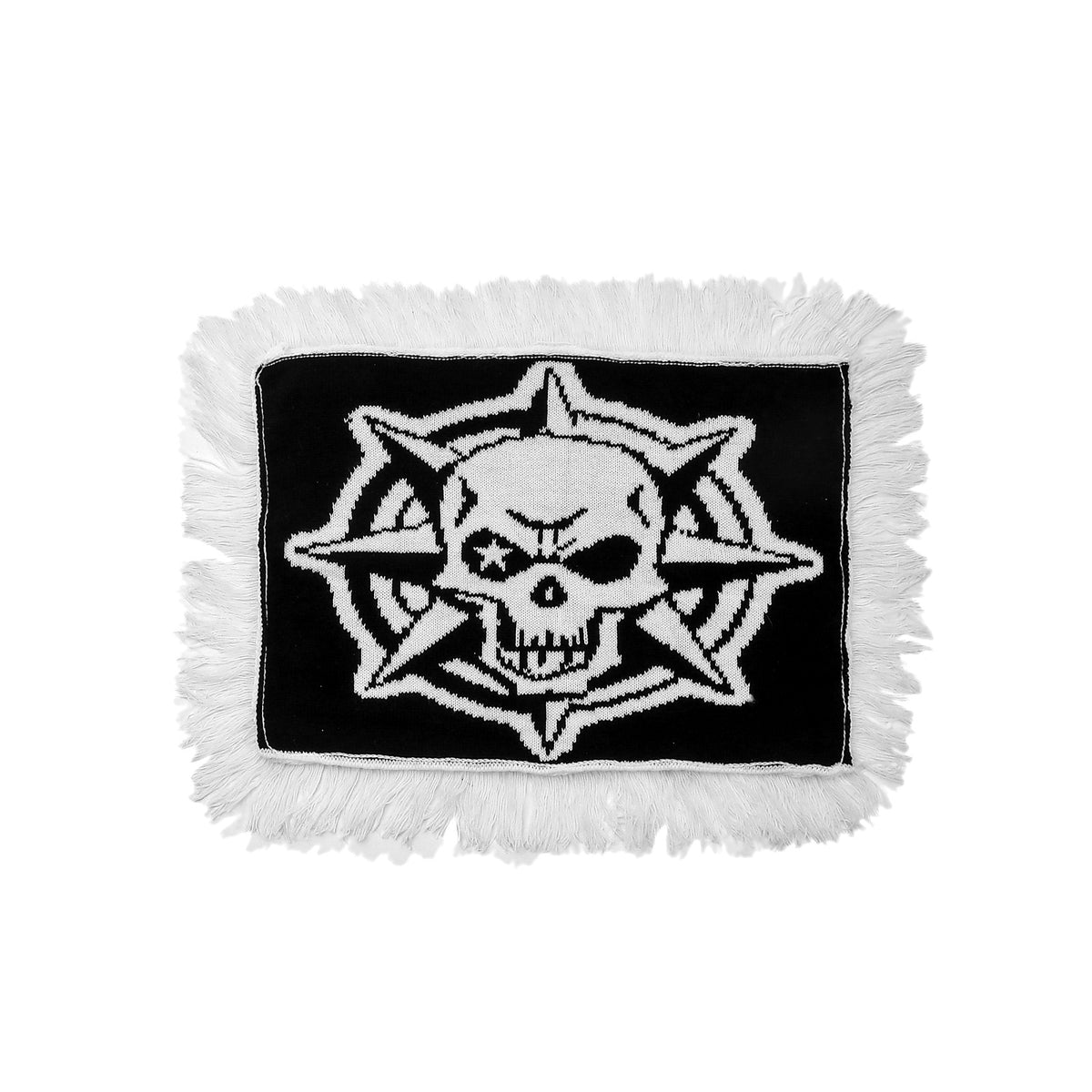 THEMEASHOP™-Halloween meal mat skull knitted black and white two-color table cloth party decoration