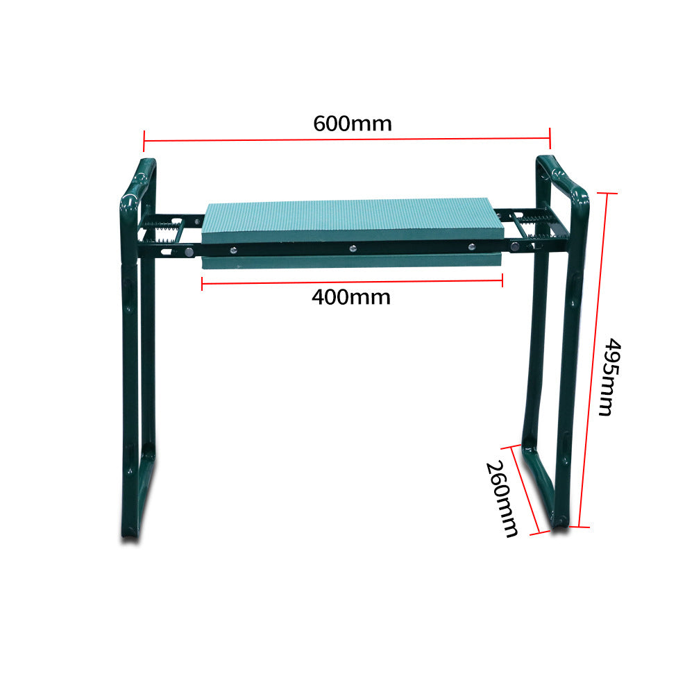 THEMEASHOP™ EXTÉRIEUR-  Tabouret de jardin à genoux avec grand ensemble d'outils, tabouret pliant de jardin, coussin de jardin en EVA