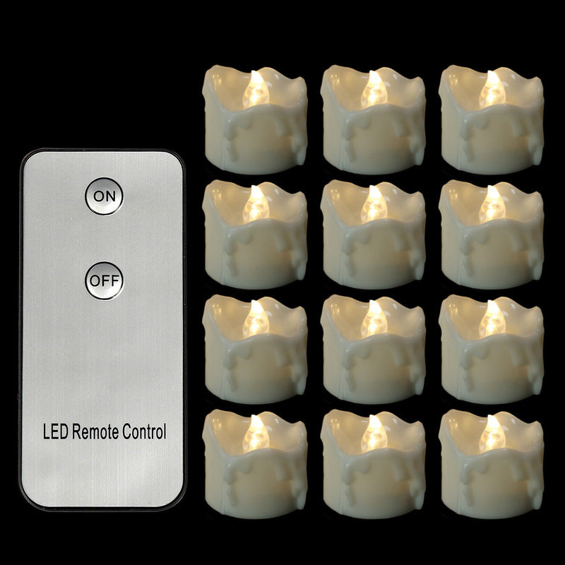 THEMEASHOP™- LED Electronic Candle Wedding Decoration Candle Soft Light Flashing Electronic Tea Wax Tears Remote Control Candle