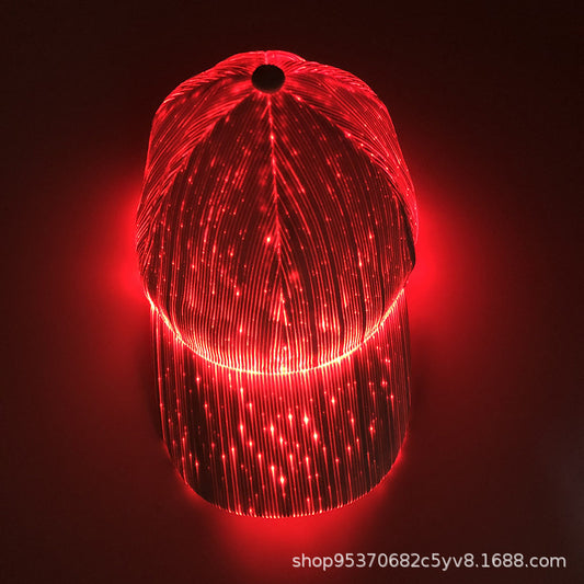 THEMEASHOP™ HOMME - Casquette lumineuse LED à fibre optique, nouveauté très en vogue, casquette de baseball fluorescente pour soirées et bars, casquette clignotante pour couples hip-hop (Copie)