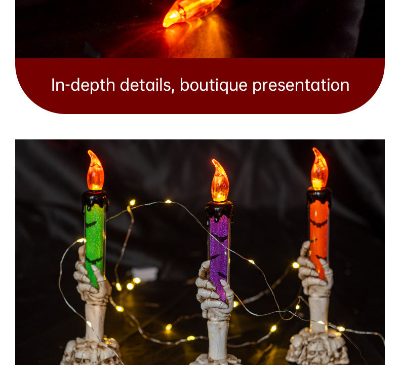 THEMEASHOP™- Halloween Prop Tears, Smokeless Electronic Skull, Candle Lamp, Ghost House, Secret Room Theme Party Scene Decoration