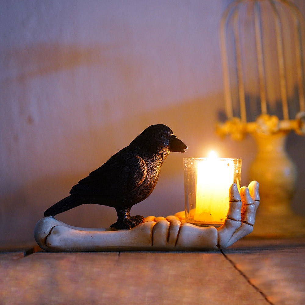 THEMEASHOP™- Ghost hands holding crows to drink water resin candle cup ornament