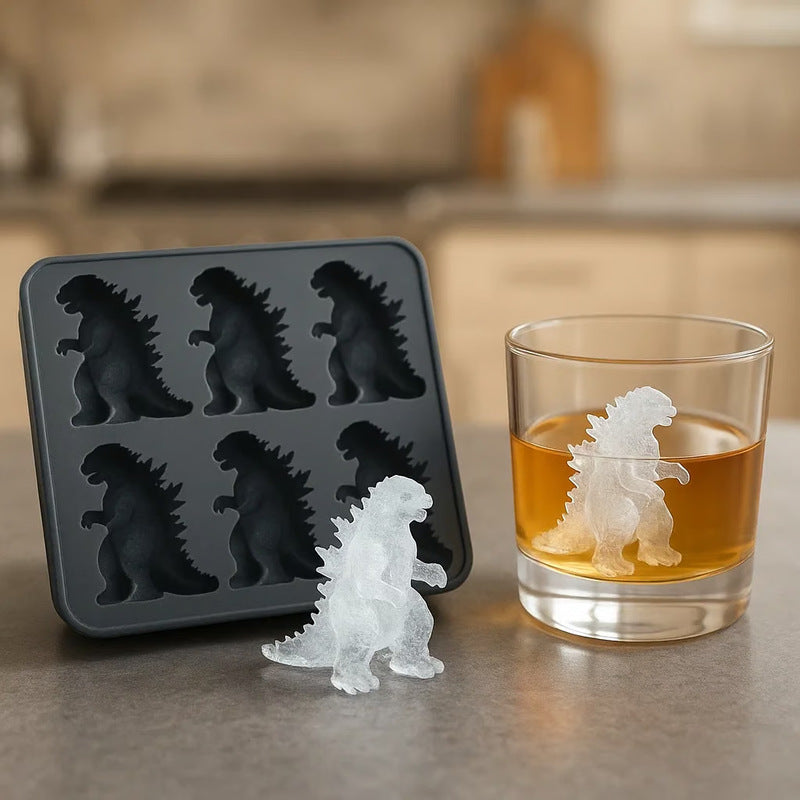 THEMEASHOP™ MAISON- Moule à glace Godzilla : Moule de cuisine en silicone pour pâtisserie, bougies, savons, bacs à glaçons, décoration et cadeaux