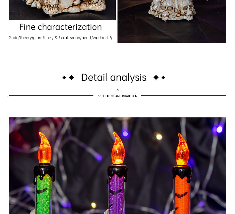 THEMEASHOP™- Halloween Prop Tears, Smokeless Electronic Skull, Candle Lamp, Ghost House, Secret Room Theme Party Scene Decoration