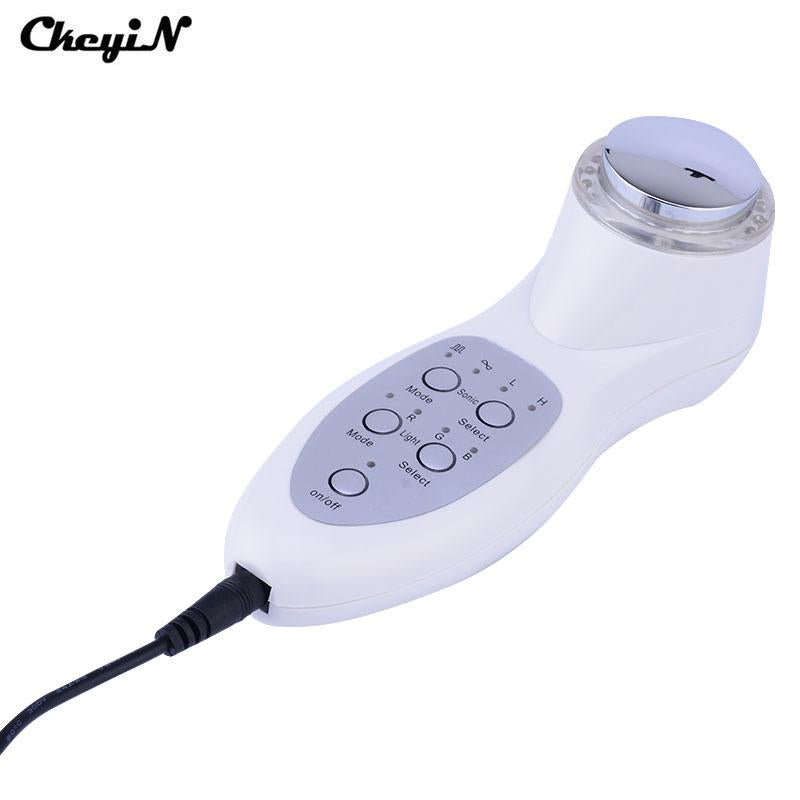 VIRTUAL INSTITUT™ -Appareil portable anti-âge à lumière LED 7 couleurs pour un rajeunissement photonique en profondeur, soin du visage par ultrasons et massage facial