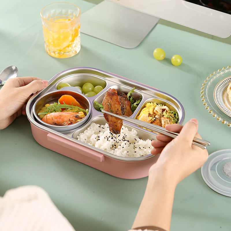 Boîte à lunch isotherme compartimentée en acier inoxydable de qualité alimentaire, compatible micro-ondes