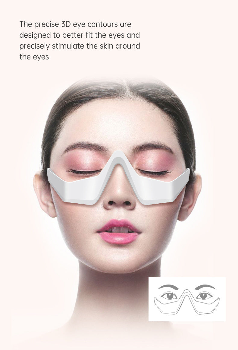 VIRTUAL INSTITUT™ - Appareil de luminothérapie LED rouge, masseur oculaire EMS à micro-courant anti-âge et vibrations 3D pour atténuer les rides et les cernes.