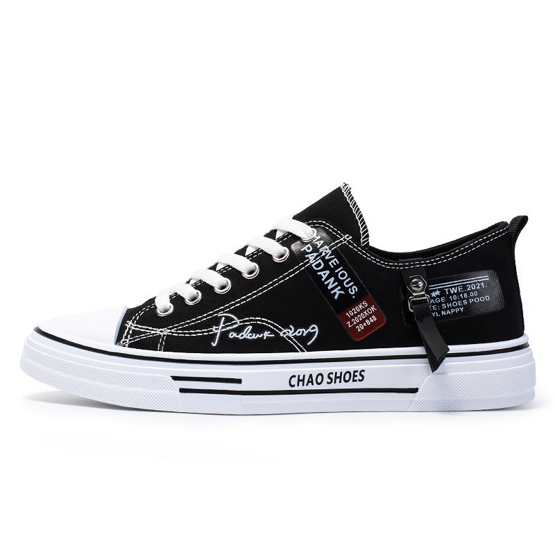 THEMEASHOP™ HOMME- Chaussures en toile respirantes pour hommes, style hongkongais, chaussures décontractées en tissu, tendance, légères, chaussures de skate basses
