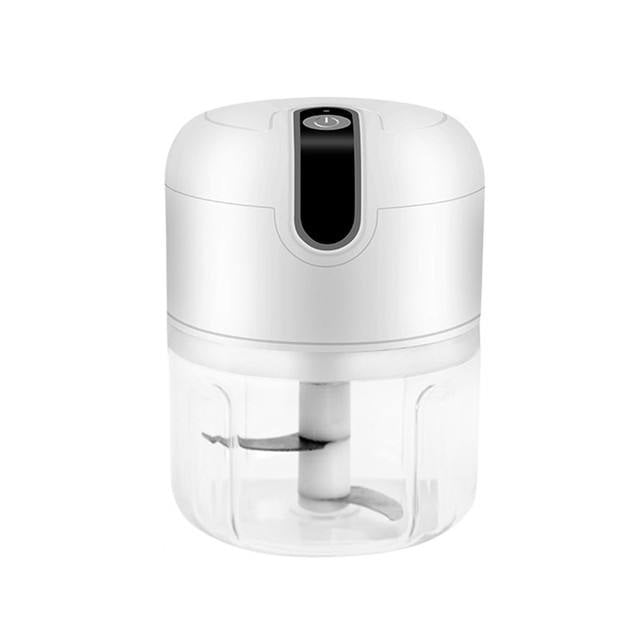 THEMEASHOP™ MAISON  - Hachoir multifonctionnel électrique mini rechargeable USB de 250 ml pour légumes et viande, avec presse-ail et batteur à ail sans fil.