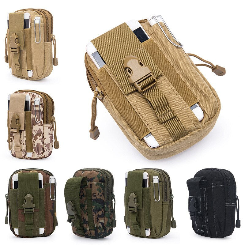 Sac banane homme, pochette étanche, ceinture militaire, système Molle, nylon, portefeuille pour téléphone portable, sac de voyage