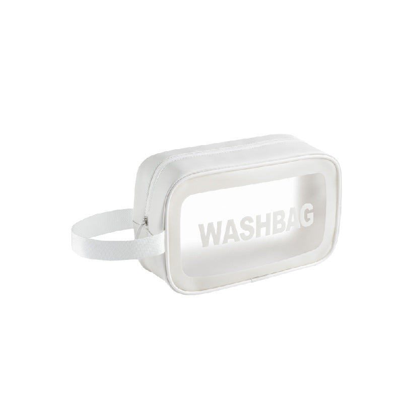 THEMEASHOP™ ÉPICERIE- Trousse de toilette transparente en PU, sac de bain imperméable, trousse de rangement translucide en TPU, trousse cosmétique