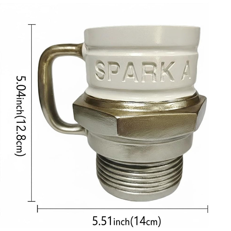 THEMEASHOP™ MAISON Mug « Démarrez votre moteur » avec bougie d'allumage - Le cadeau idéal pour les passionnés d'automobile et les mécaniciens, une pièce de collection unique.
