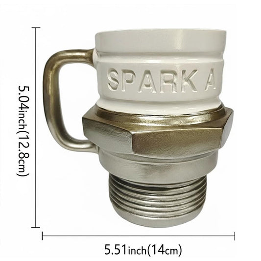 THEMEASHOP™ MAISON Mug « Démarrez votre moteur » avec bougie d'allumage - Le cadeau idéal pour les passionnés d'automobile et les mécaniciens, une pièce de collection unique.