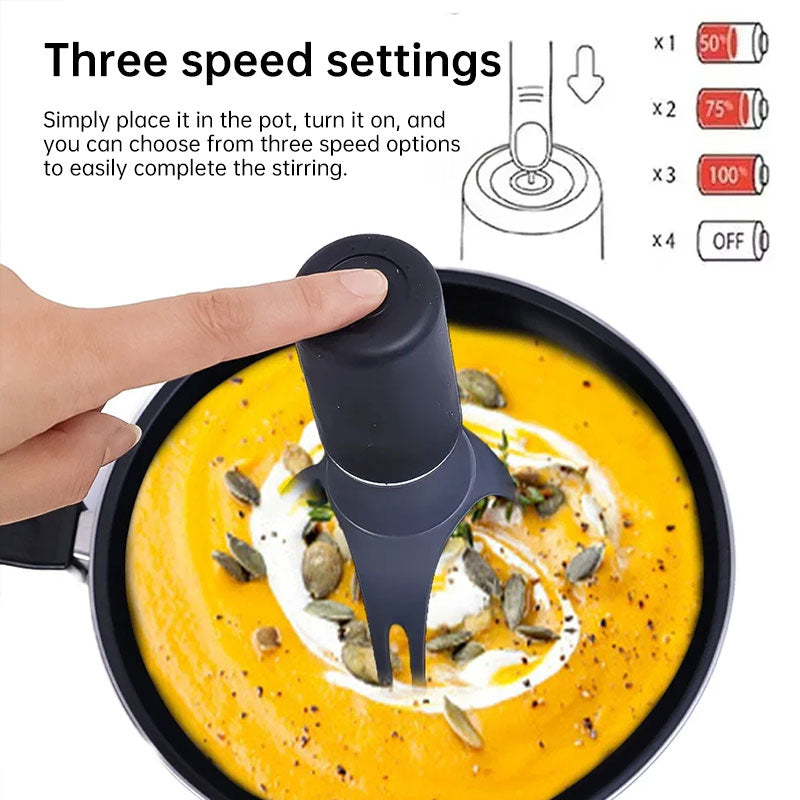 Fouet électrique à piles compatible lave-vaisselle - Batteur à main triangulaire pour mélanger soupes, sauces, œufs et préparer des plats cuisinés rapidement.