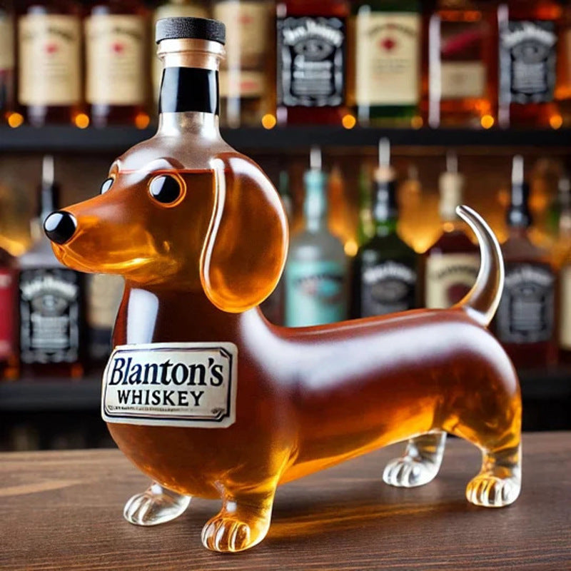 THEMEASHOP™ MAISON- Carafe à whisky 10 oz en verre avec motif canard/tortue/chien faisant un doigt d'honneur – Décoration pour bar/bureau/maison.
