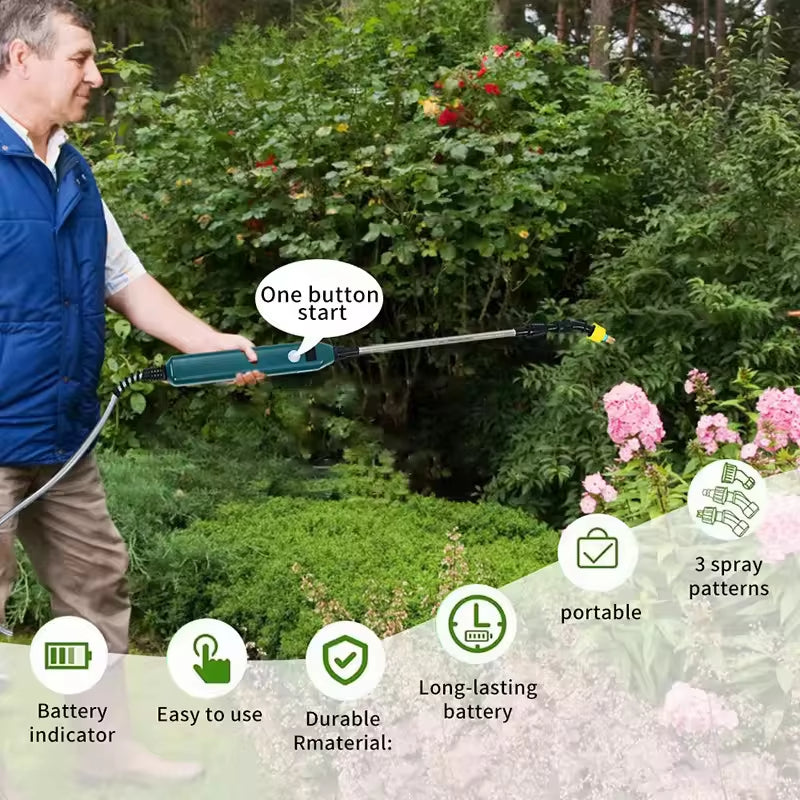 ESTHEMEA HOME - Lance de pulvérisation électrique portable 2400 mAh. 3 buses haute pression, pour l'arrosage des plantes de jardin.