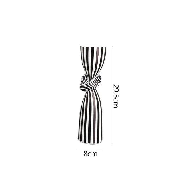 THEMEASHOP™-  Creative Irregular Resin Candle Holder Living Room Desktop Black White Stripe Candle Holder Decoration Home Candle Container