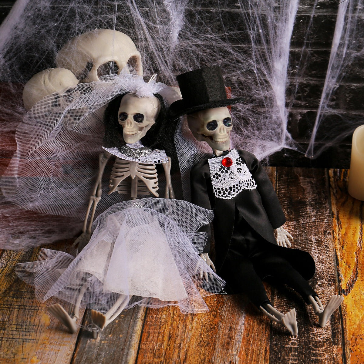 THEMEASHOP™ - Couple poupée squelette Halloween