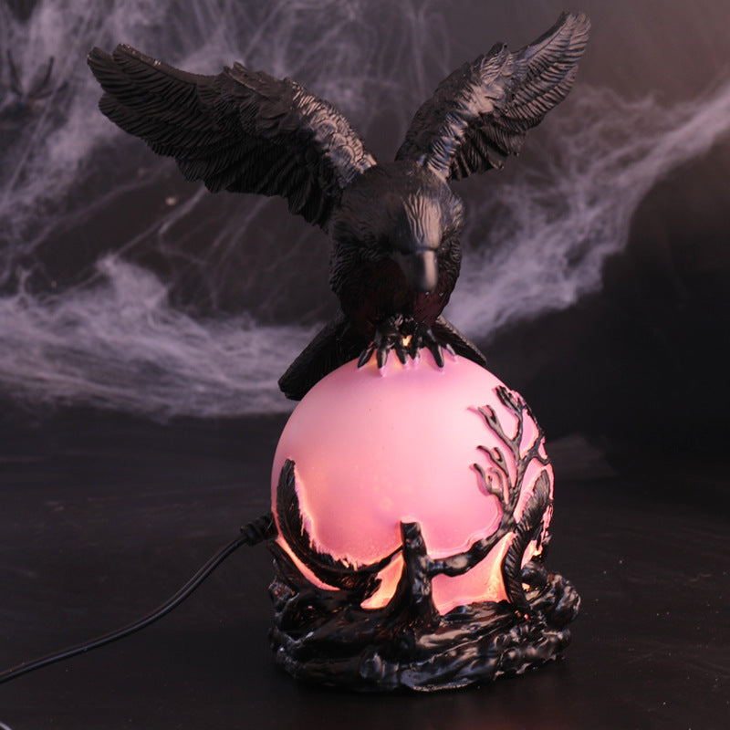 THEMEASHOP™-  Resin Crow Night Light Halloween Creative Decorative Table Lamp Retro Style