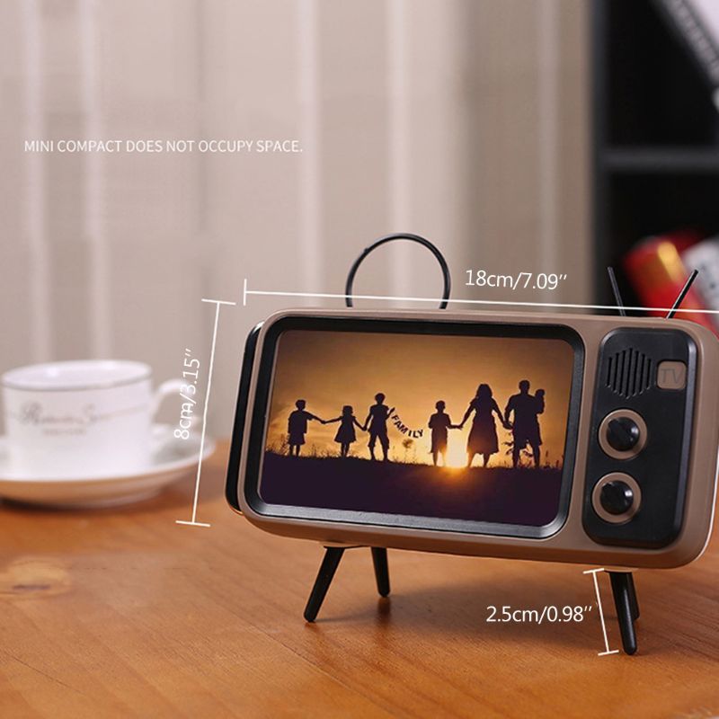 THEMEASHOP™ MAISON - Support de téléphone portable rétro style TV, compatible avec les écrans de mini-téléphones portables étanches de 4,7 à 5,5 pouces et les smartphones.