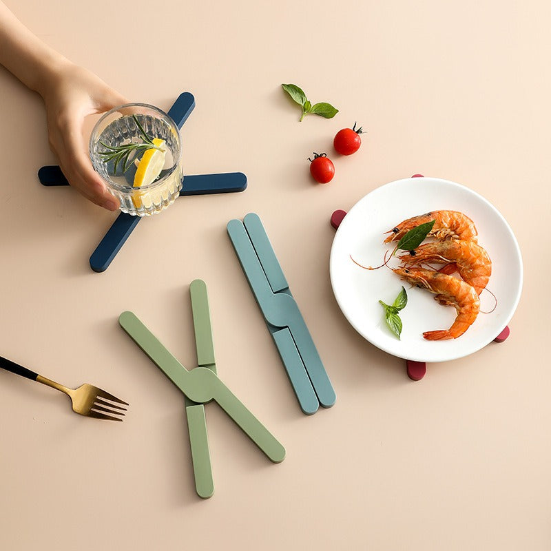ESTHEMEA HOME-Tapis de table en silicone antidérapant résistant à la chaleur et en forme de X