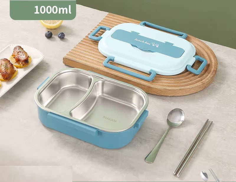 Boîte à lunch isotherme compartimentée en acier inoxydable de qualité alimentaire, compatible micro-ondes